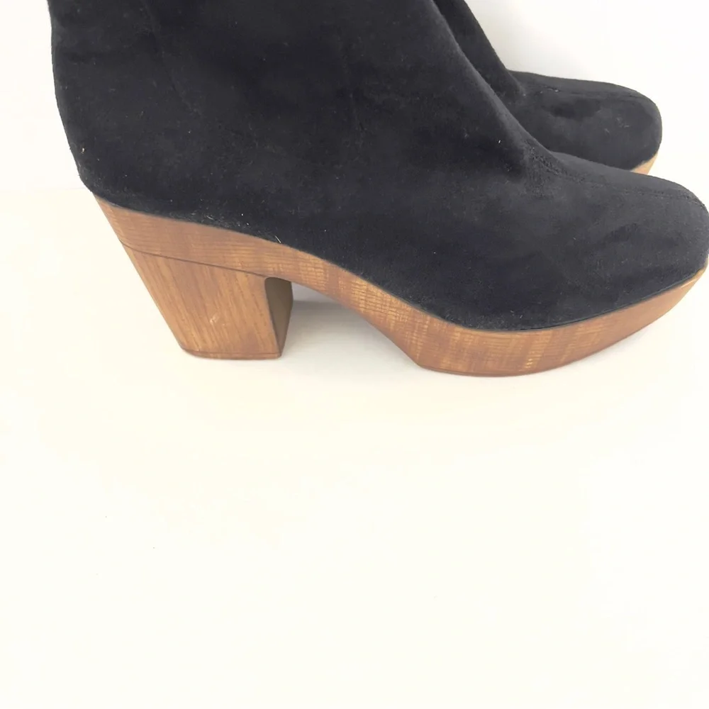 ASOS Black Faux Suede Knee High Platform Boots | 3” Block Heel | Women’s Size 11